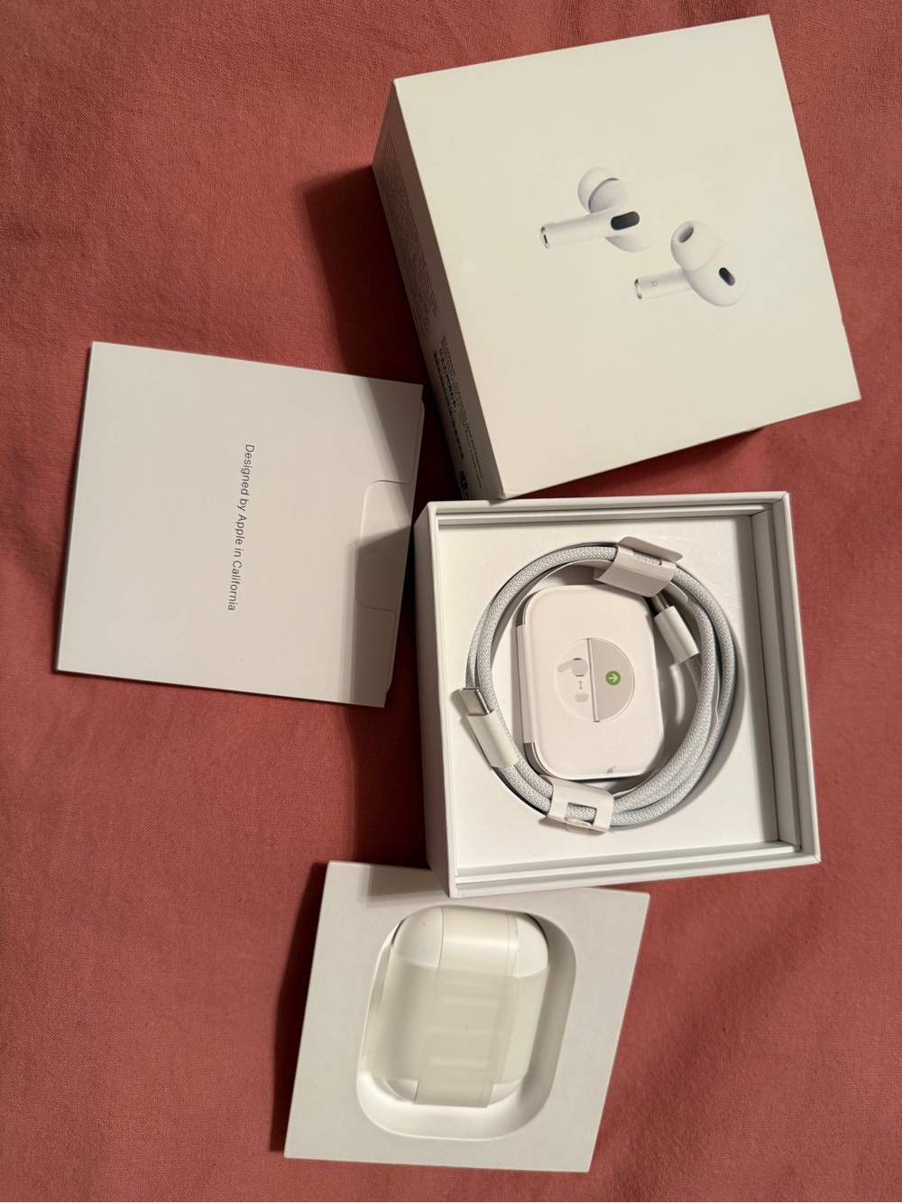 Apple AirPods Pro 2nd generation White Charging Case with free case